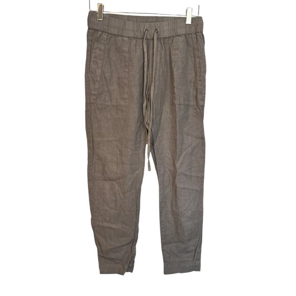 Enza Costa French Linen Easy Pant Taupe Brown Pull On Coastal Granola Size 1 - Picture 1 of 11